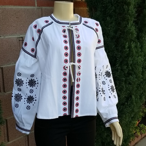 Embroidery light cotton jacket sz Medium Gorgeous - Picture 3 of 14